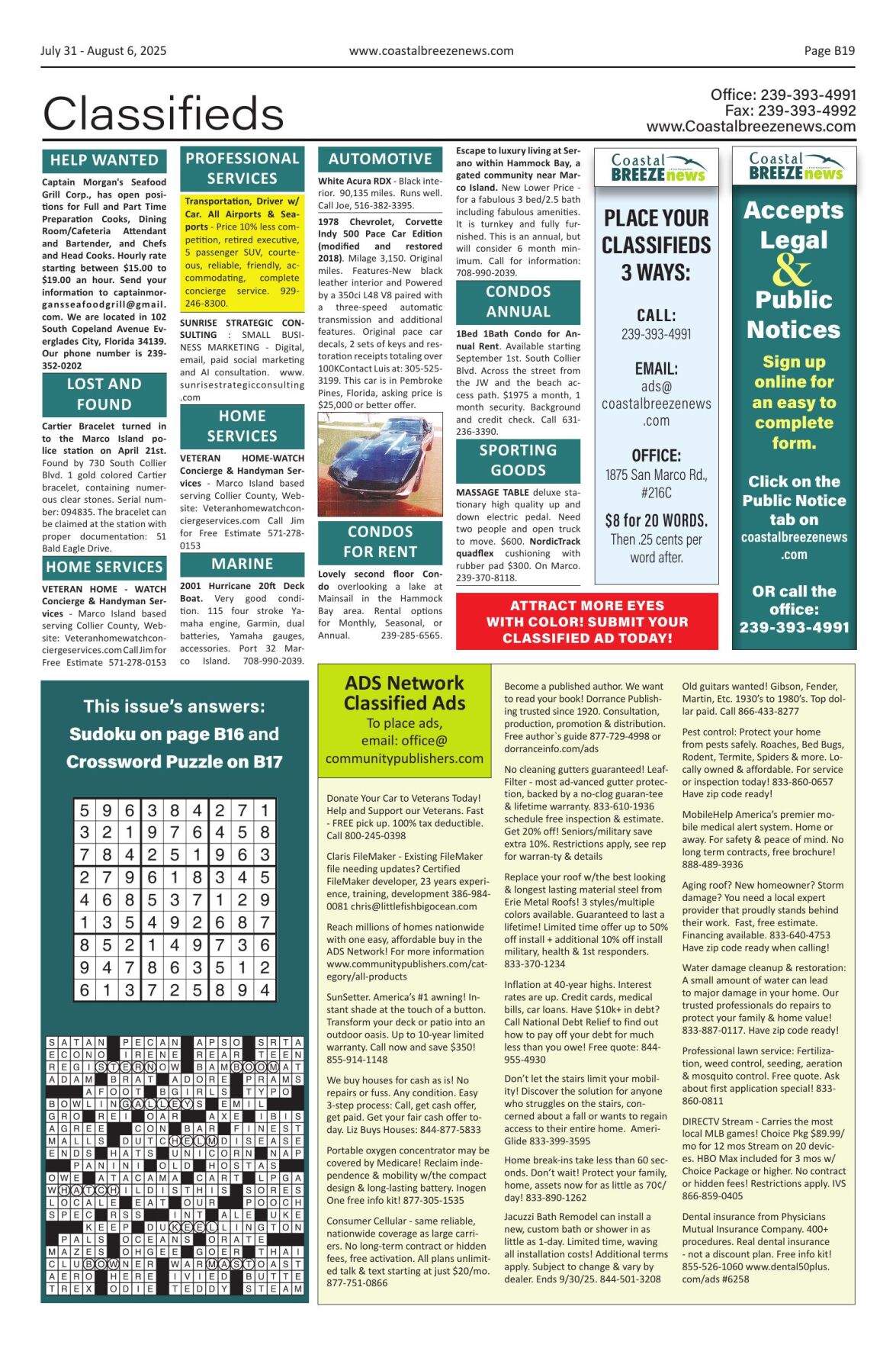 Classifieds 07-31-25 | | coastalbreezenews.com