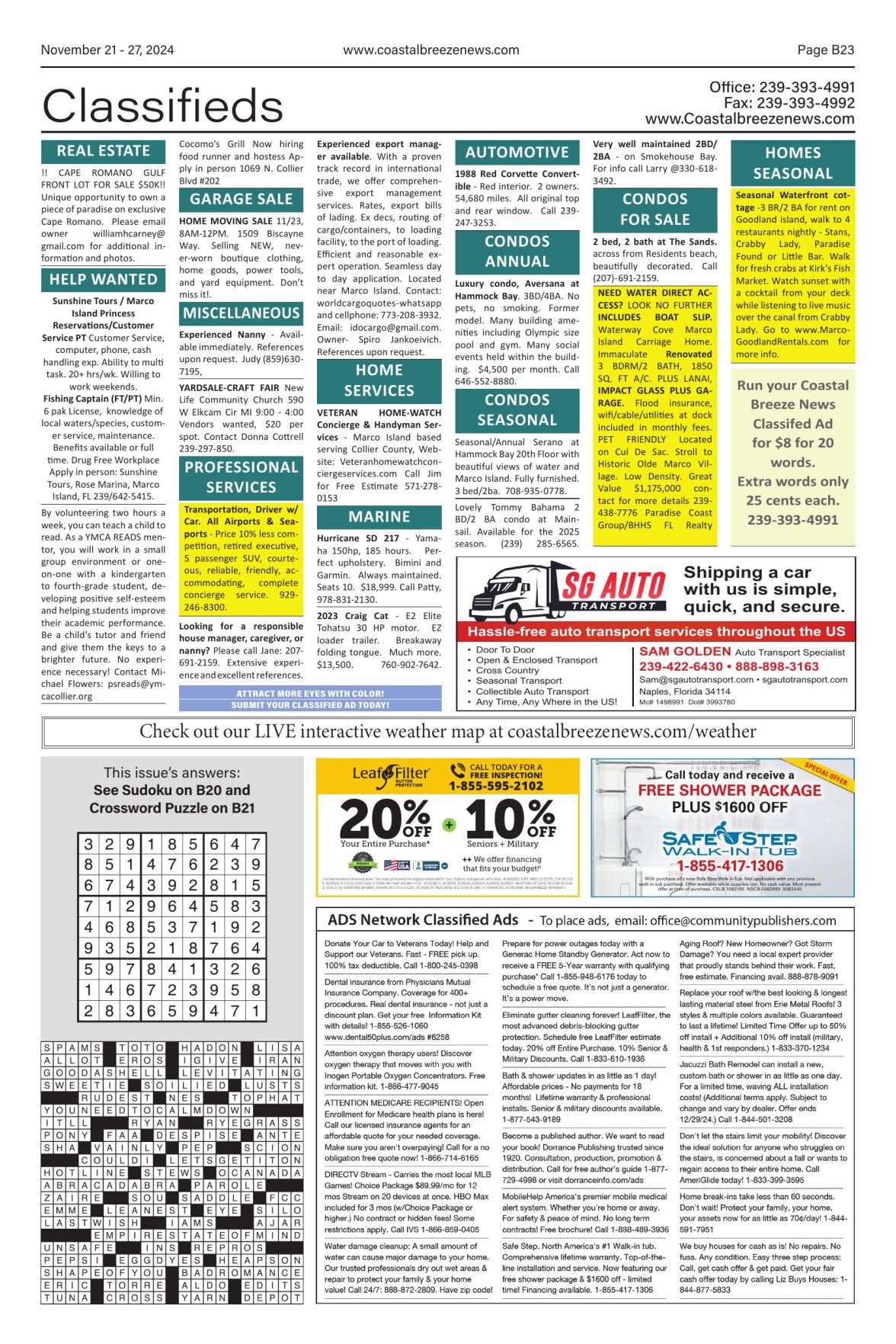 Classifieds 11-21-24 | | coastalbreezenews.com
