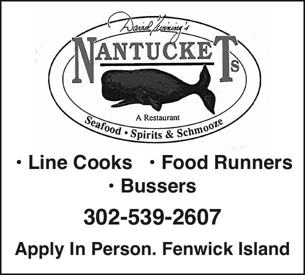 Line Cooks • Food Runners Nantuckets Employment