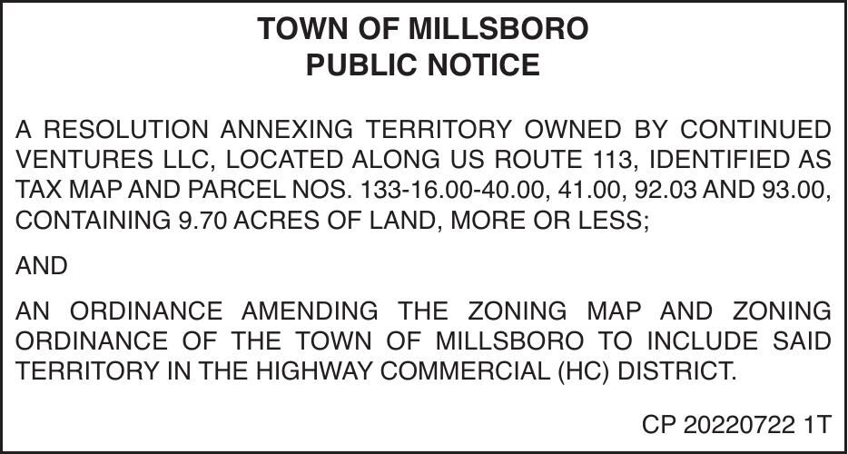 Town of Millsboro - Continued Ventures Annex