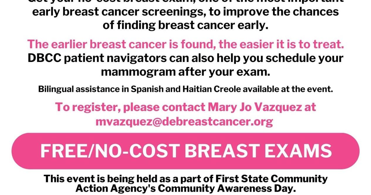 DBCC offering free breast exam clinic on Aug. 5 - Vimarsana News