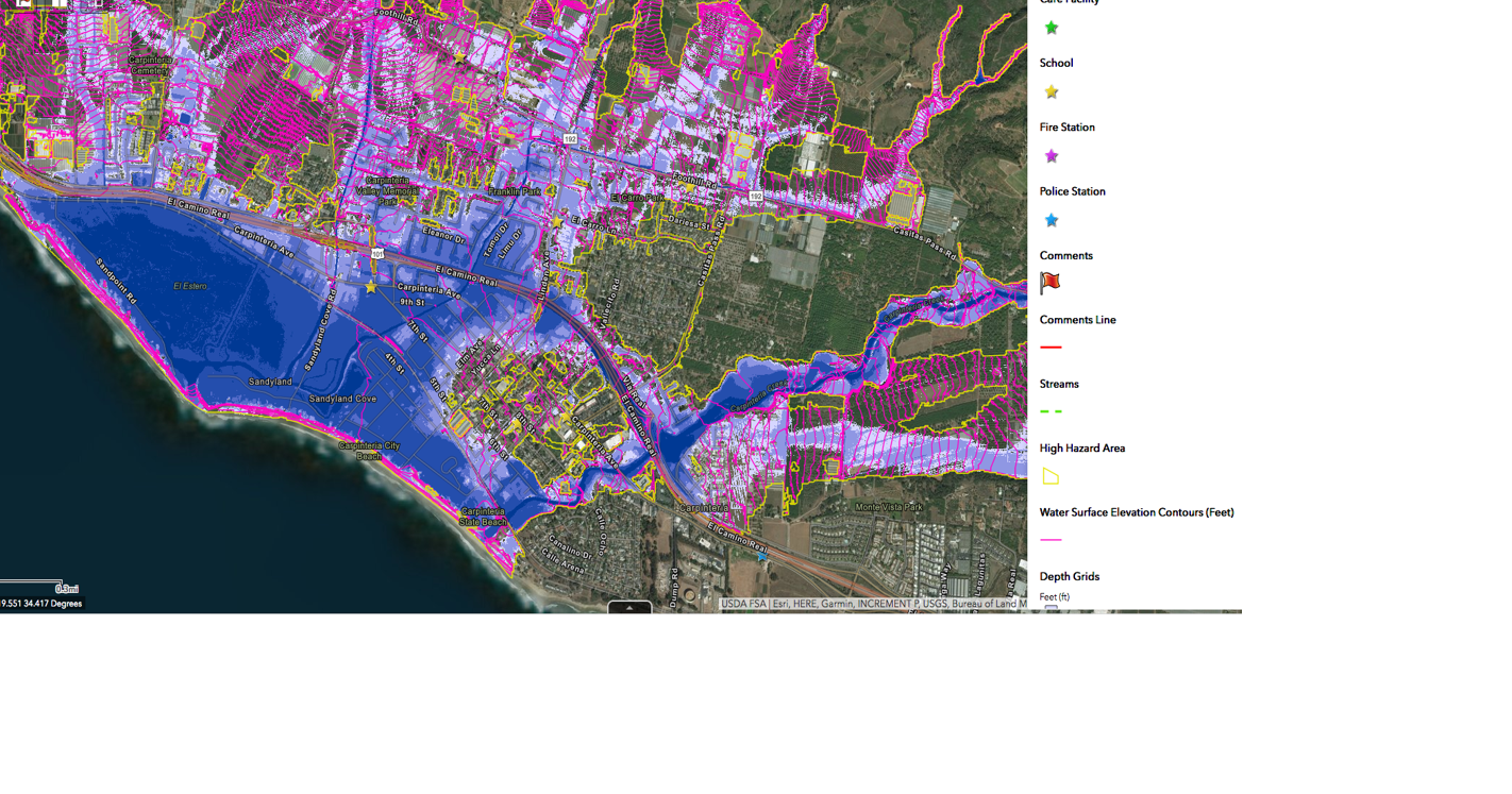 FEMA recovery map broadly enlarges the flood plain in Montecito and the