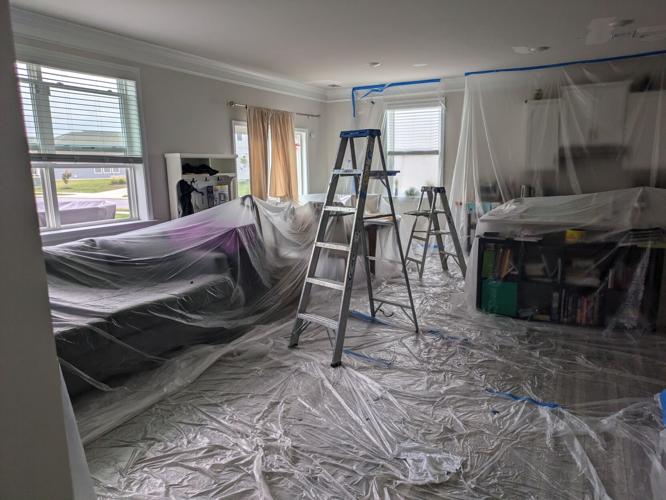 Kitchen and living room construction