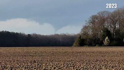 A tornado that touched down in Western Sussex in 2023
