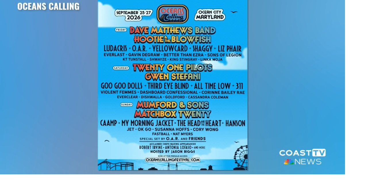 Oceans Calling lineup announced for September 2026 | News | coasttv.com