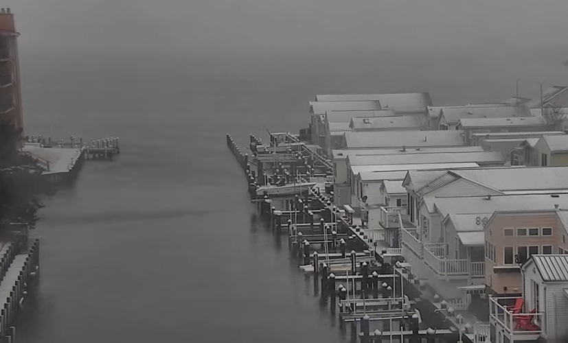 Snow at Isle of Wight Bay