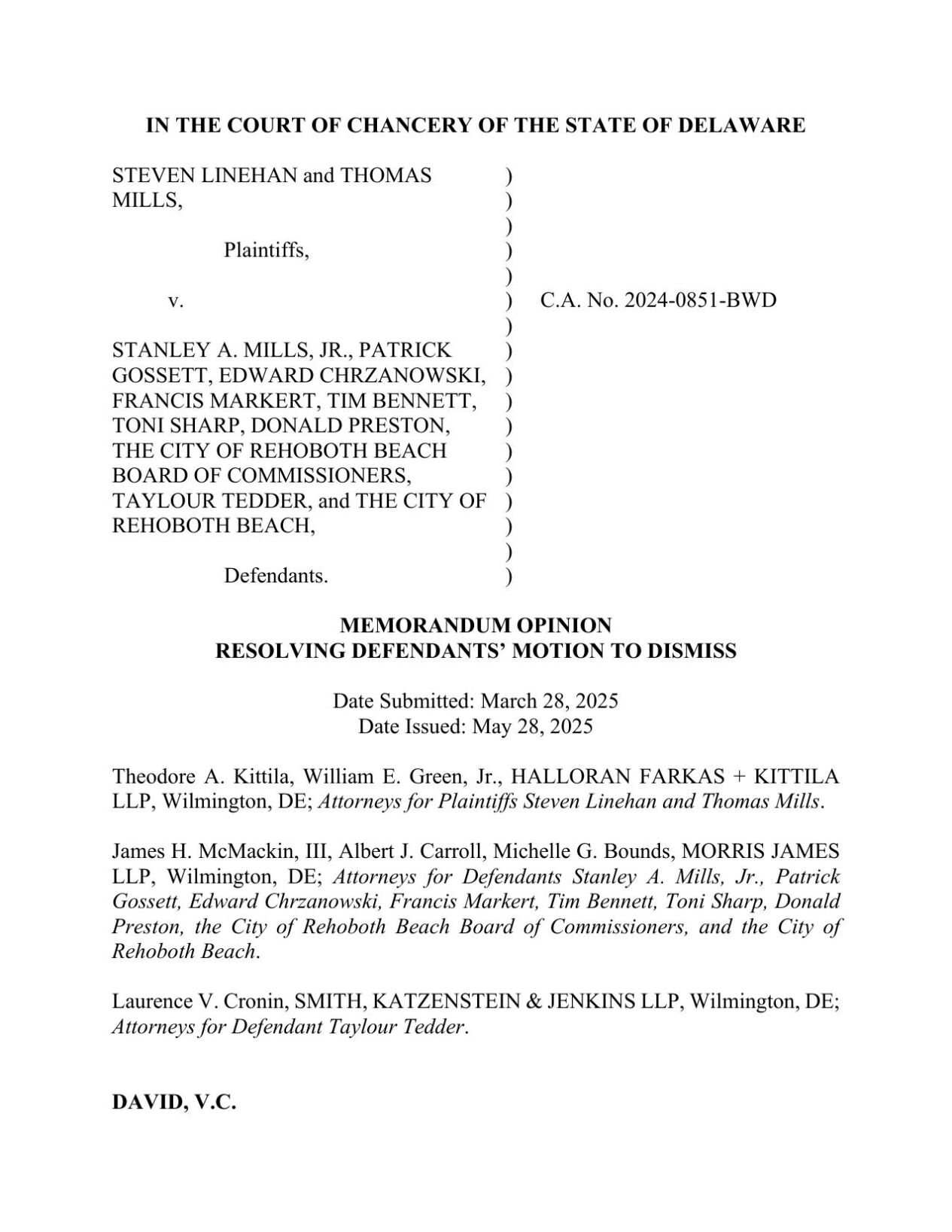 Rehoboth Beach City Manager Ruling