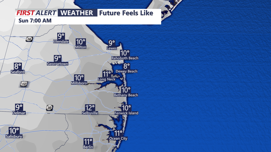 Bitterly Cold AIr Sunday Morning