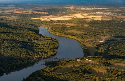 An aerial view of the Chesapeake Bay.