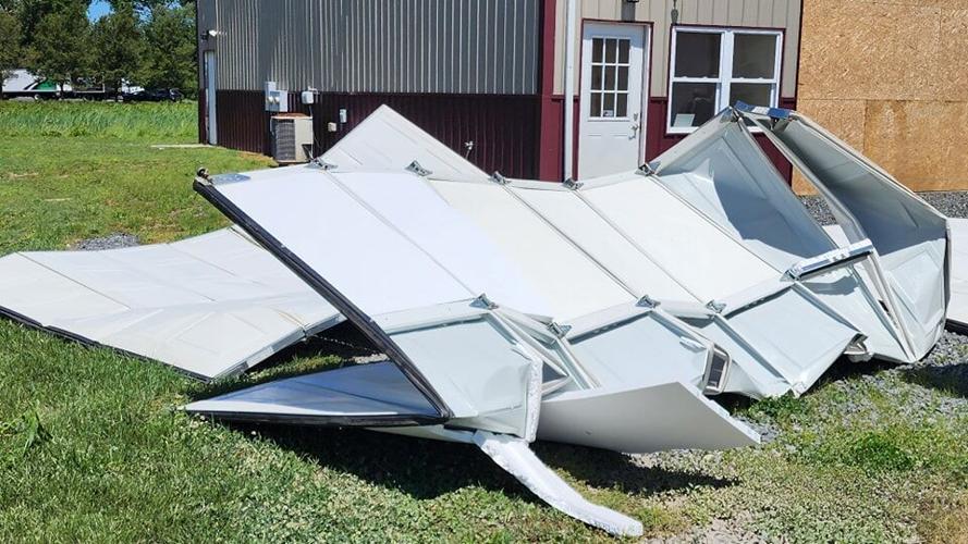 Roofing scatter in a yard