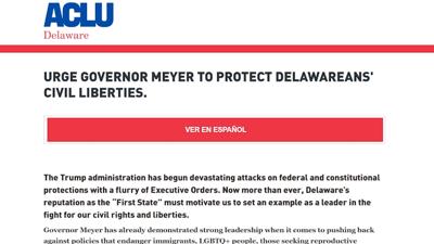 The ACLU of Delaware says it has gathered 1,500 signatures and hopes to meet with Meyer in the coming days to present the petition formally.
