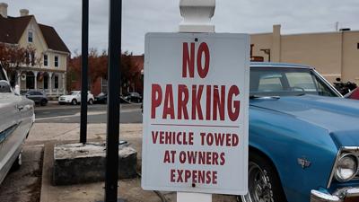 No parking sign at Milton Motor Works