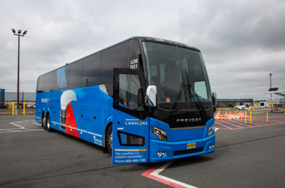 An image of a bus at the Wilmington airport 