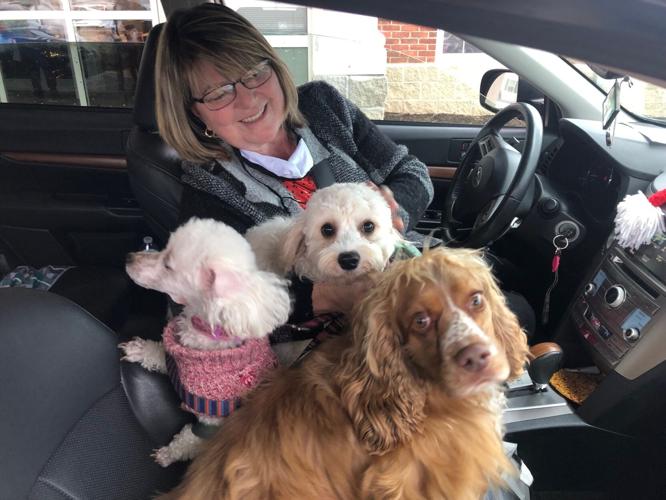 A volunteer and her excited passengers previously helped deliver meals and presents to seniors. Courtesy CHEER Community Center.