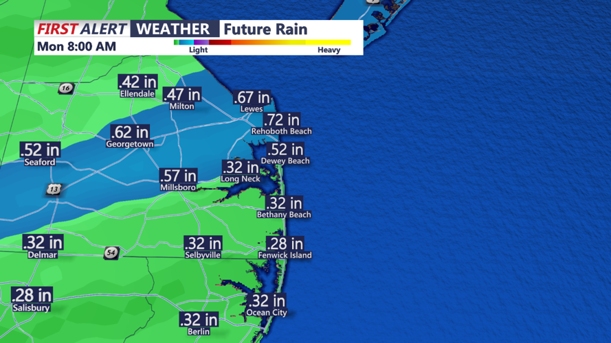 Rainfall Totals Sunday Night-Monday morning
