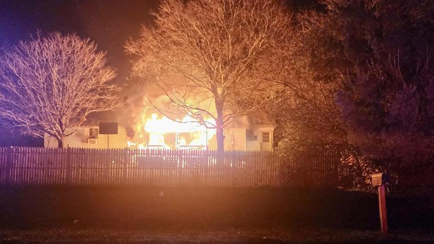 The night of the fire. Courtesy of the Seaford Volunteer Fire Department.