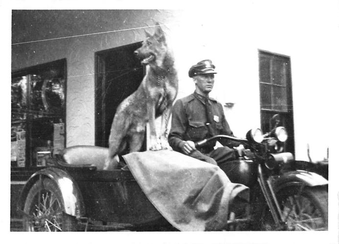 A 1920's era officer with his K-9 partner. Courtesy DSP.
