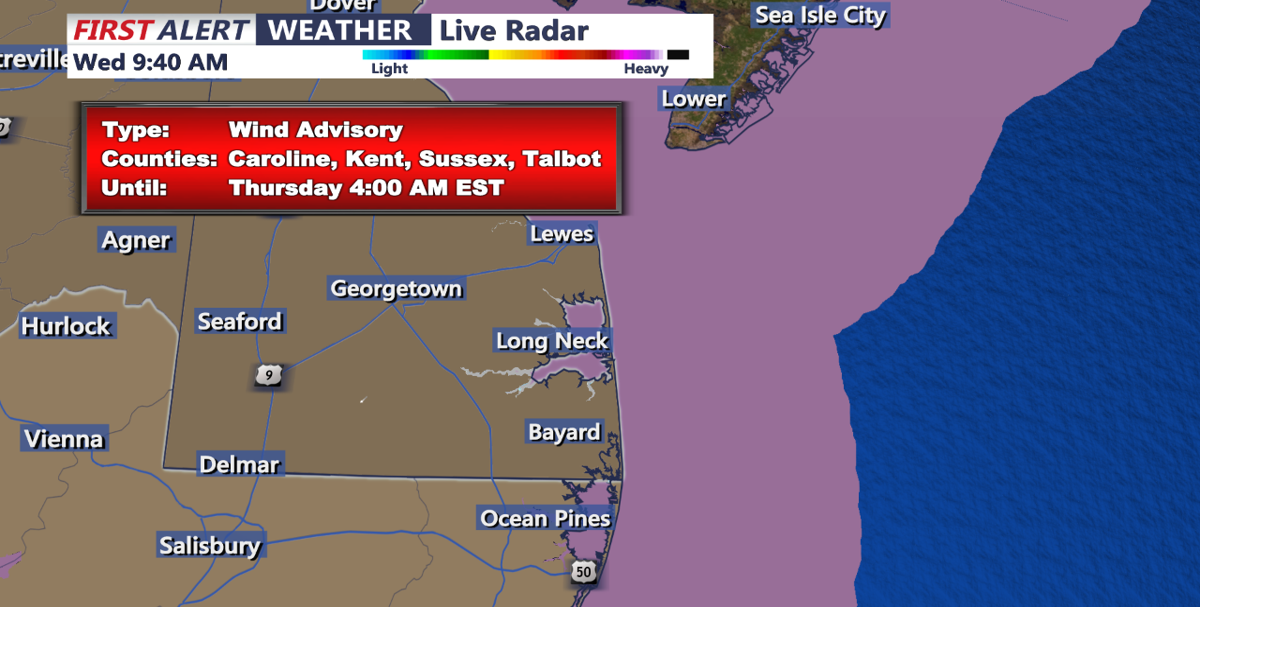 Rain and Strong Winds Expected Across Delmarva Wednesday Night ...