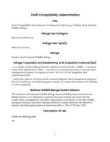 Draft Compatibility Determination, Bombay Hook National Wildlife Refuge