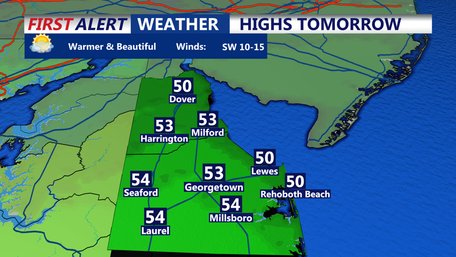 HIGHS TOMORROW - SUSSEX COUNTY