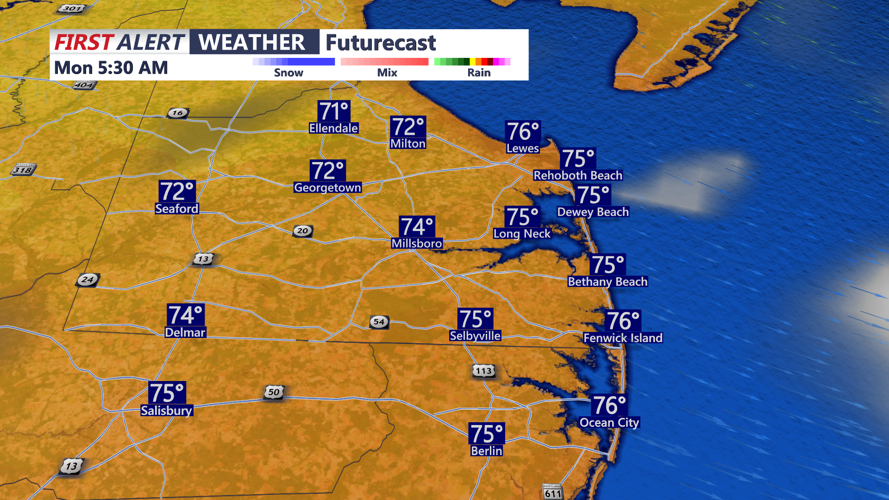 FUTURECAST FOR MONDAY