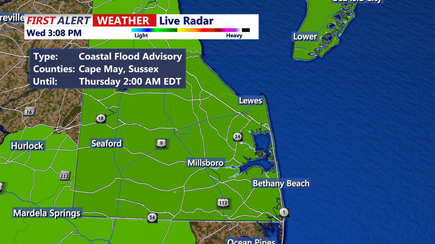 Coastal Flood Advisory for Wednesday through Thursday