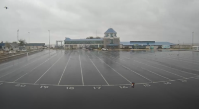 A rainy Cape May Lewes Ferry terminal.