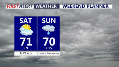 Image shows conditions over the weekend. 