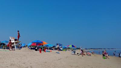 Lifeguards and locals at Lewes Public Beach
