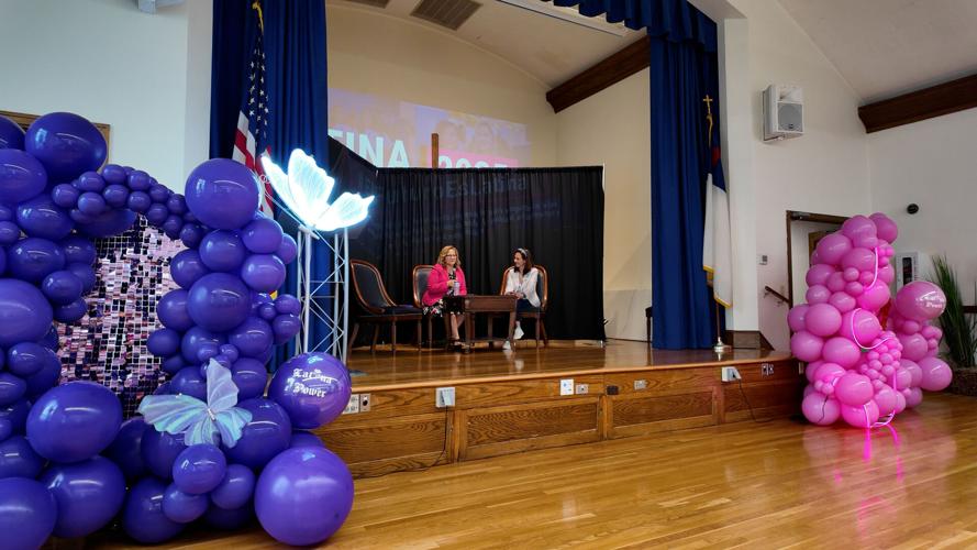 Margie López Waite, founder and CEO of ASPIRA Academy, and Virginia Esteban, editor of HOY en Delaware, speak during the panel on vision and goals.