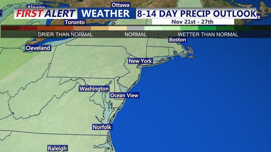 8-14 DAY PRECIP OUTLOOK - NORTH EAST