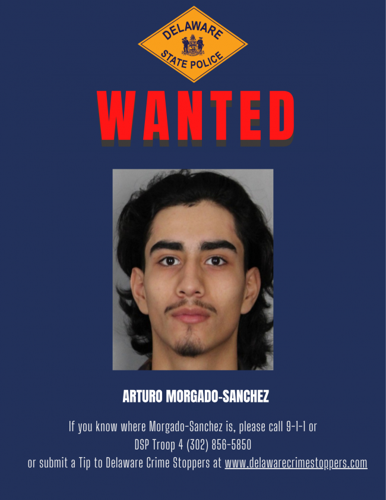Wanted flyer for 22-year-old Arturo Morgado-Sanchez