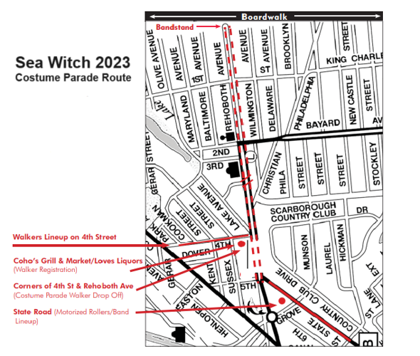 Sea Witch 2023 costume parade route