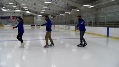 Mallory, Charlie and Alex on ice