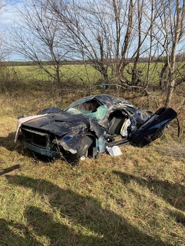 The Dodge Charger after the crash. Courtesy Magnolia Volunteer Fire Company.