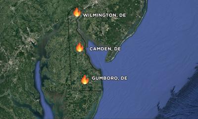 Fires Delaware Wilmington Camden Gumboro