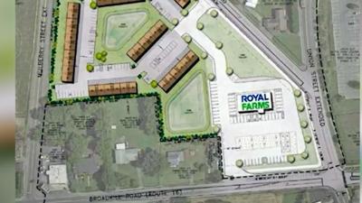 Schematics for Cedar Creek Business Park in Milton showing a Royal Farms