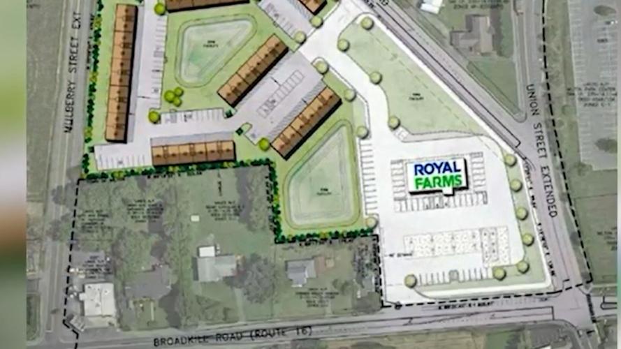 Schematics for Cedar Creek Business Park in Milton showing a Royal Farms