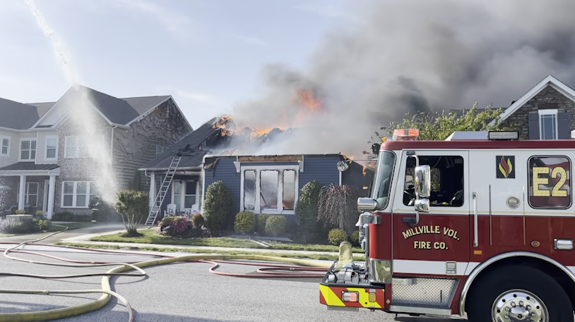 Flames from the street