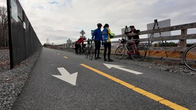 Bikers preparing to head down the Georgetown-Lewes Trail