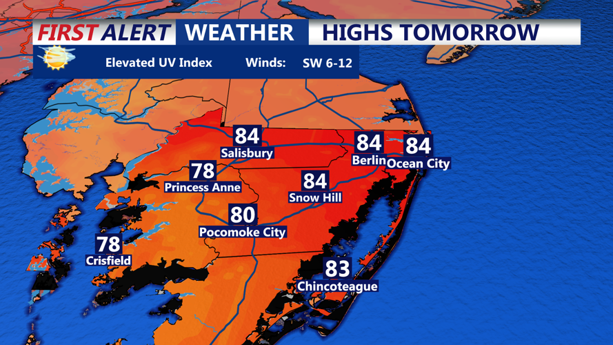 HIGHS TOMORROW OCEAN CITY