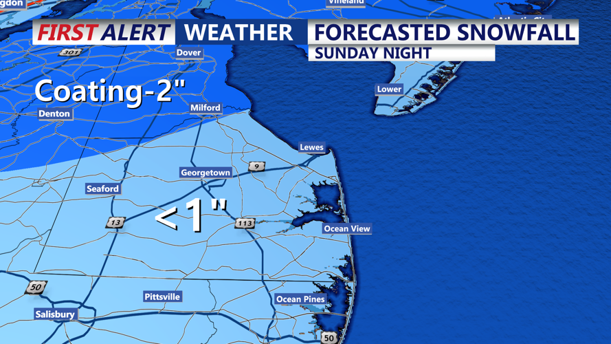 Forecasted Snowfall Through Tonight