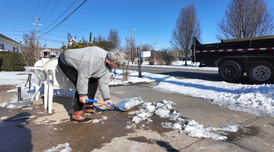 Shoveling shards of ice
