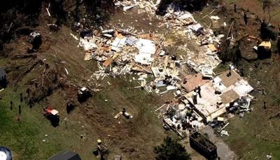Demolished house from April Delaware tornado