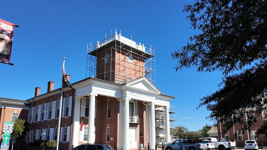 The Sussex County Courthouse without the cupola that sits on top of it.