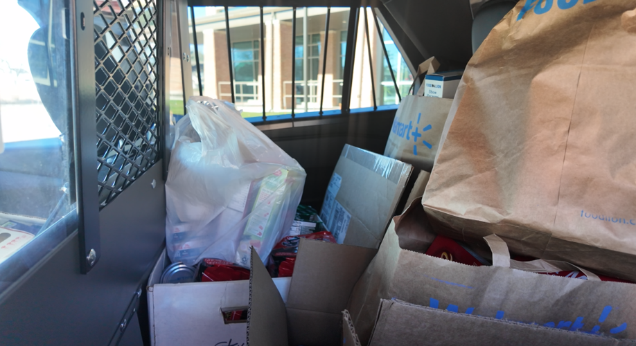 Community members showed up throughout the whole day donating food.