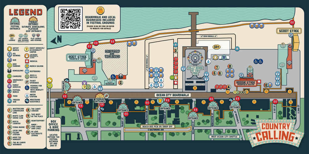 A map of the festival grounds.