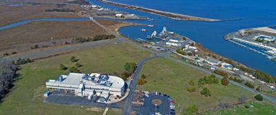 An aerial shot of the University of Delaware’s Hugh R. Sharp Campus in Lewes.