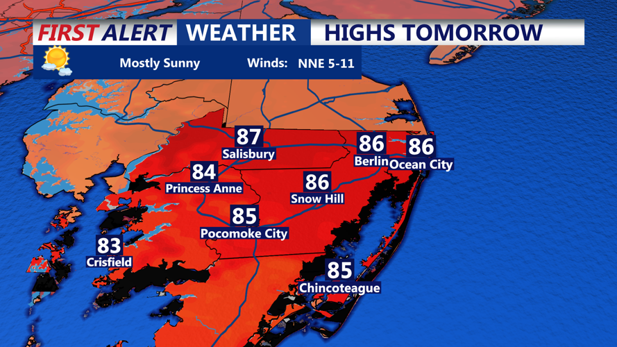 HIGHS TOMORROW OCEAN CITY
