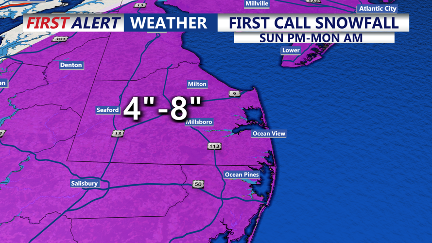 FIRST CALL SNOWFALL UPDATED